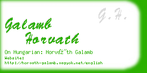 galamb horvath business card